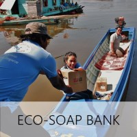 Eco-soap Bank and its program of donations of recycled soaps in floating villages and rural schools
